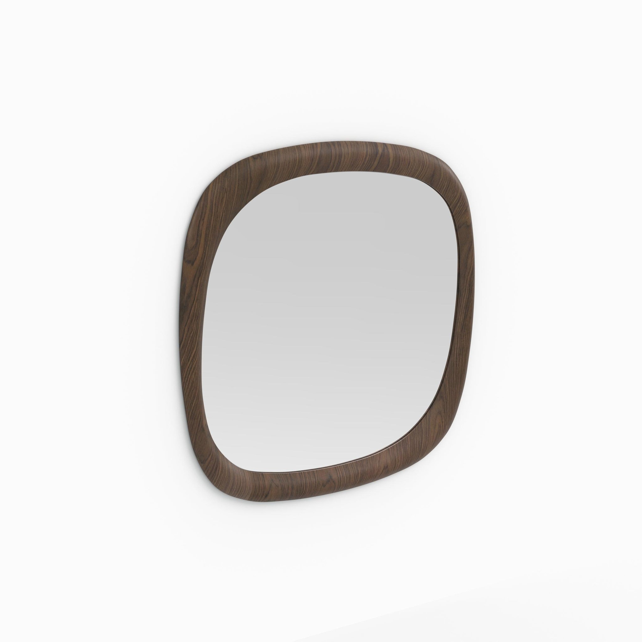 Voir la diapositive 6 : MAISON PAVANE Miroir carré en placage noyer, 120 x 120 cm-Yoko