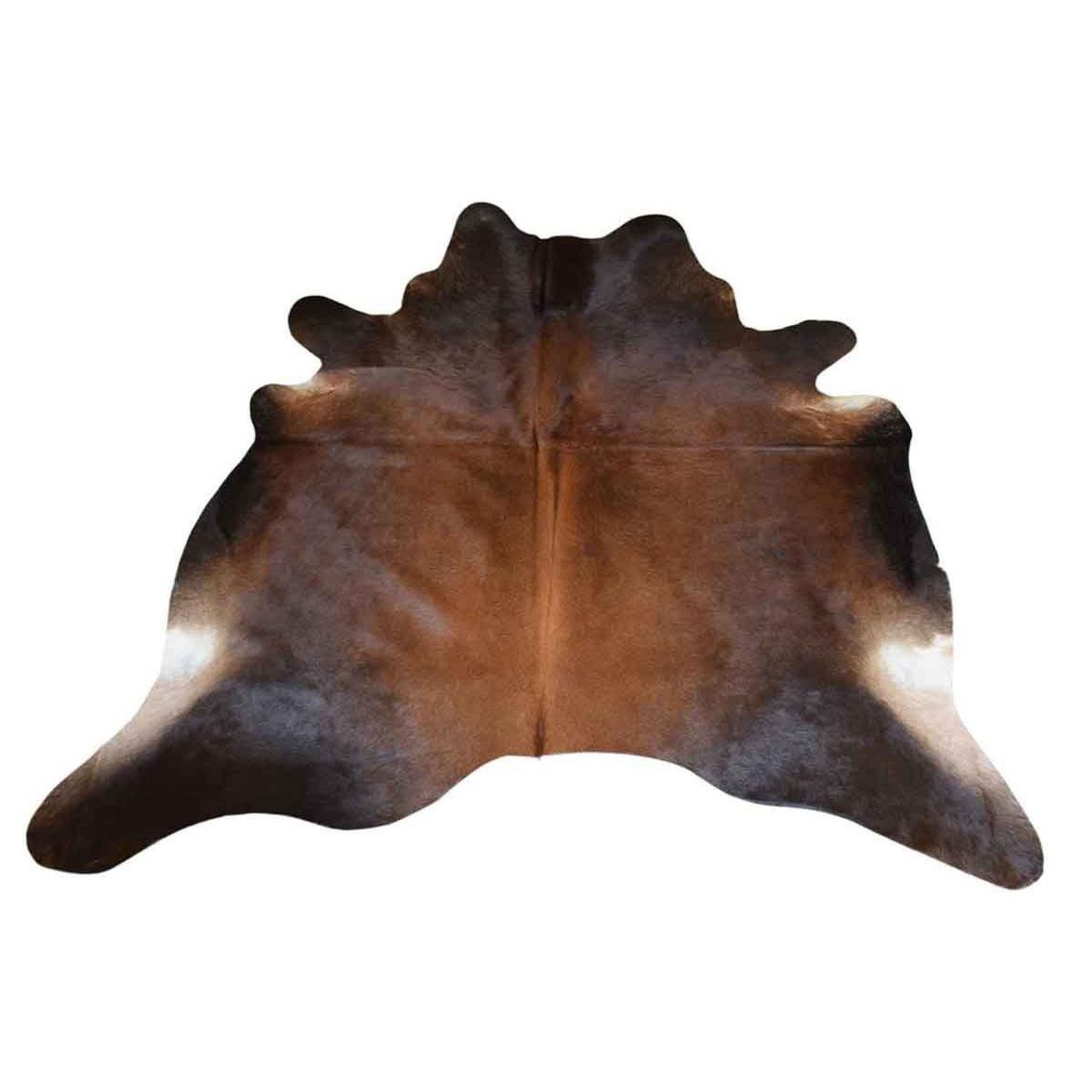 Voir la diapositive 1 : J-LINE Tapis déco  peau de vache  195x230cm marron cognac