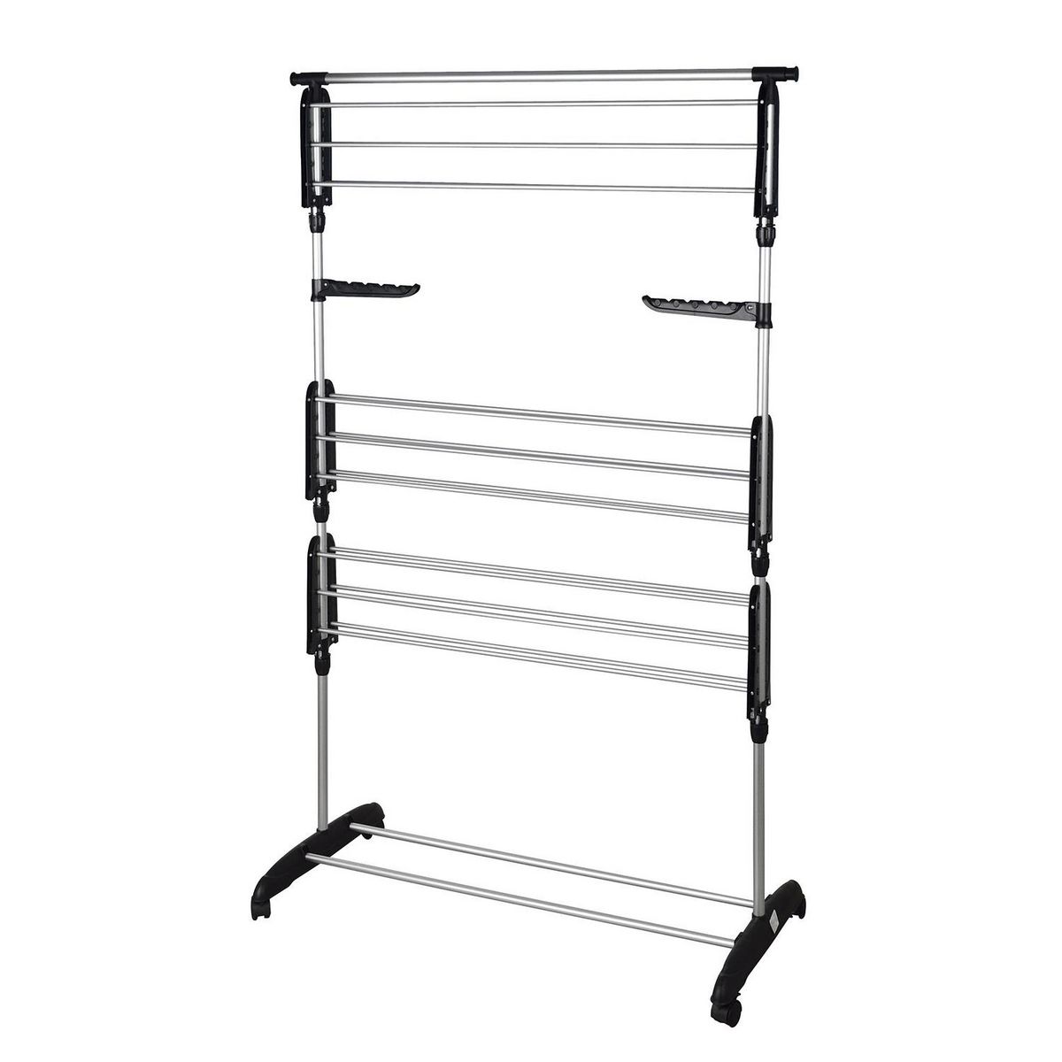 BATIMEX Séchoir à linge étendoir multifonction 25M ULTIMA 3 niveaux Noir et inox