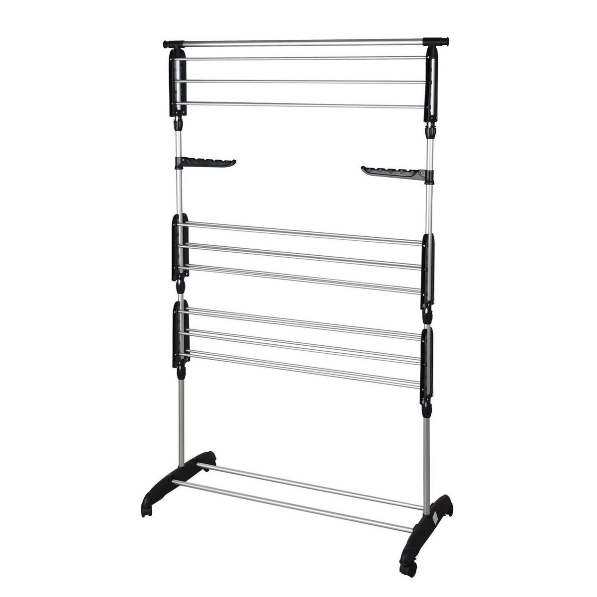 BATIMEX Séchoir à linge étendoir multifonction 25M ULTIMA 3 niveaux Noir et inox