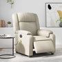 Voir la diapositive 1 : VIDAXL Fauteuil de massage inclinable electrique creme similicuir