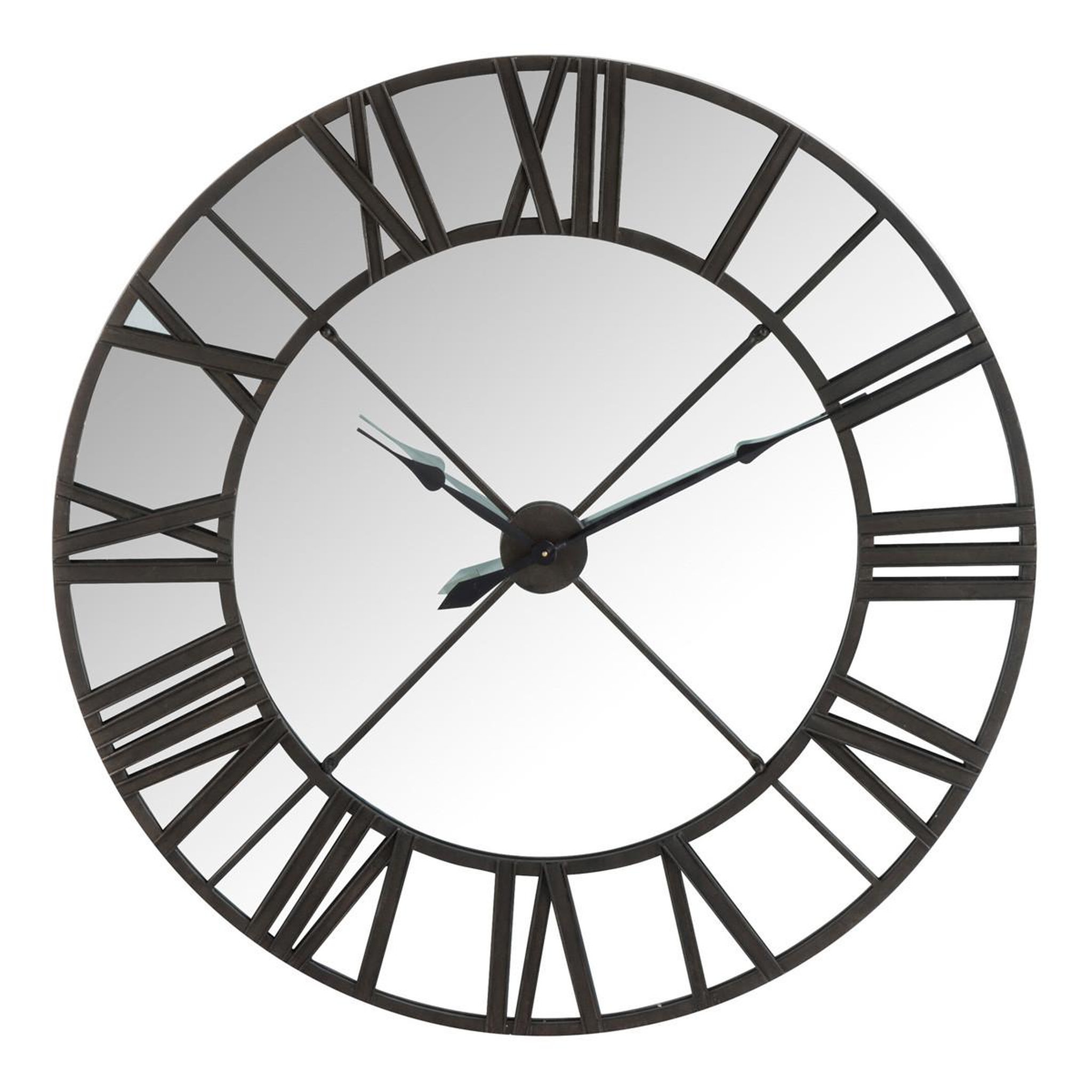 J-LINE Horloge murale miroir  minuit  122cm noir