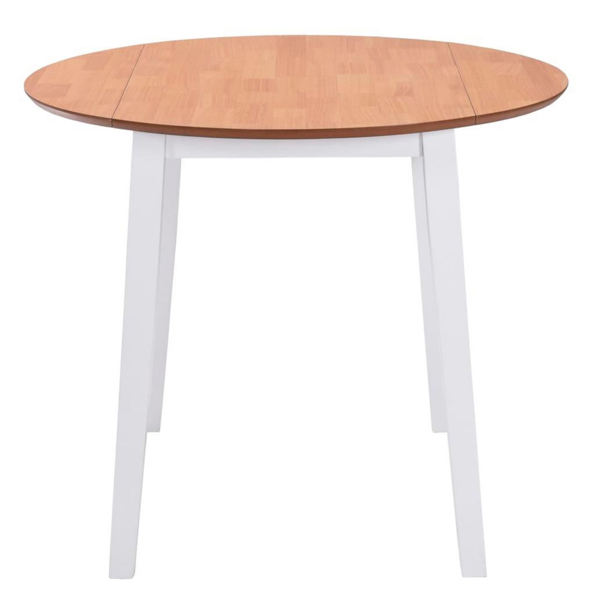 VIDAXL Table a manger ronde a abattant MDF blanc