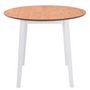 Voir la diapositive 2 : VIDAXL Table a manger ronde a abattant MDF blanc
