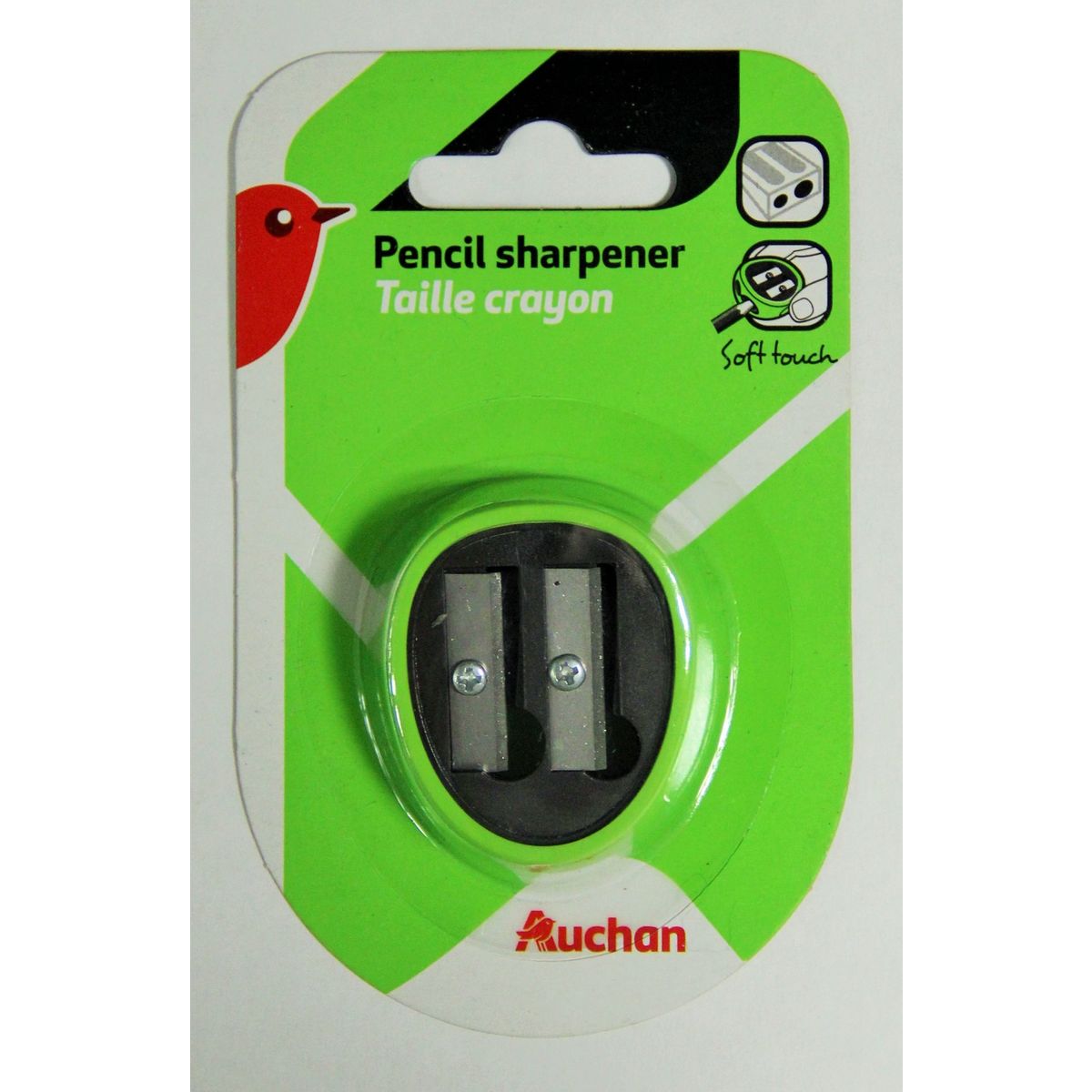 AUCHAN Taille crayon - 2 trous - vert