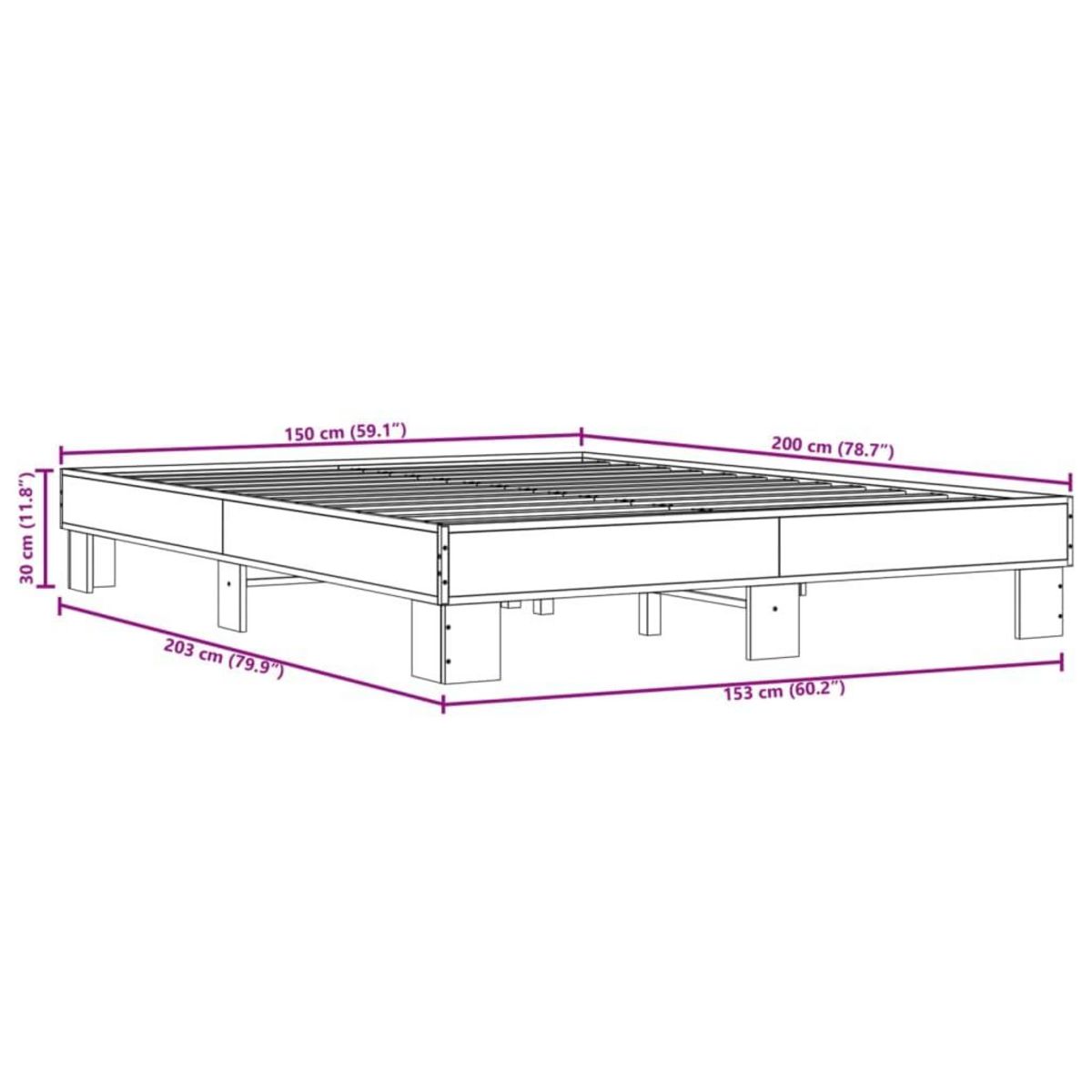 VIDAXL Cadre de lit sans matelas chene sonoma 150x200 cm