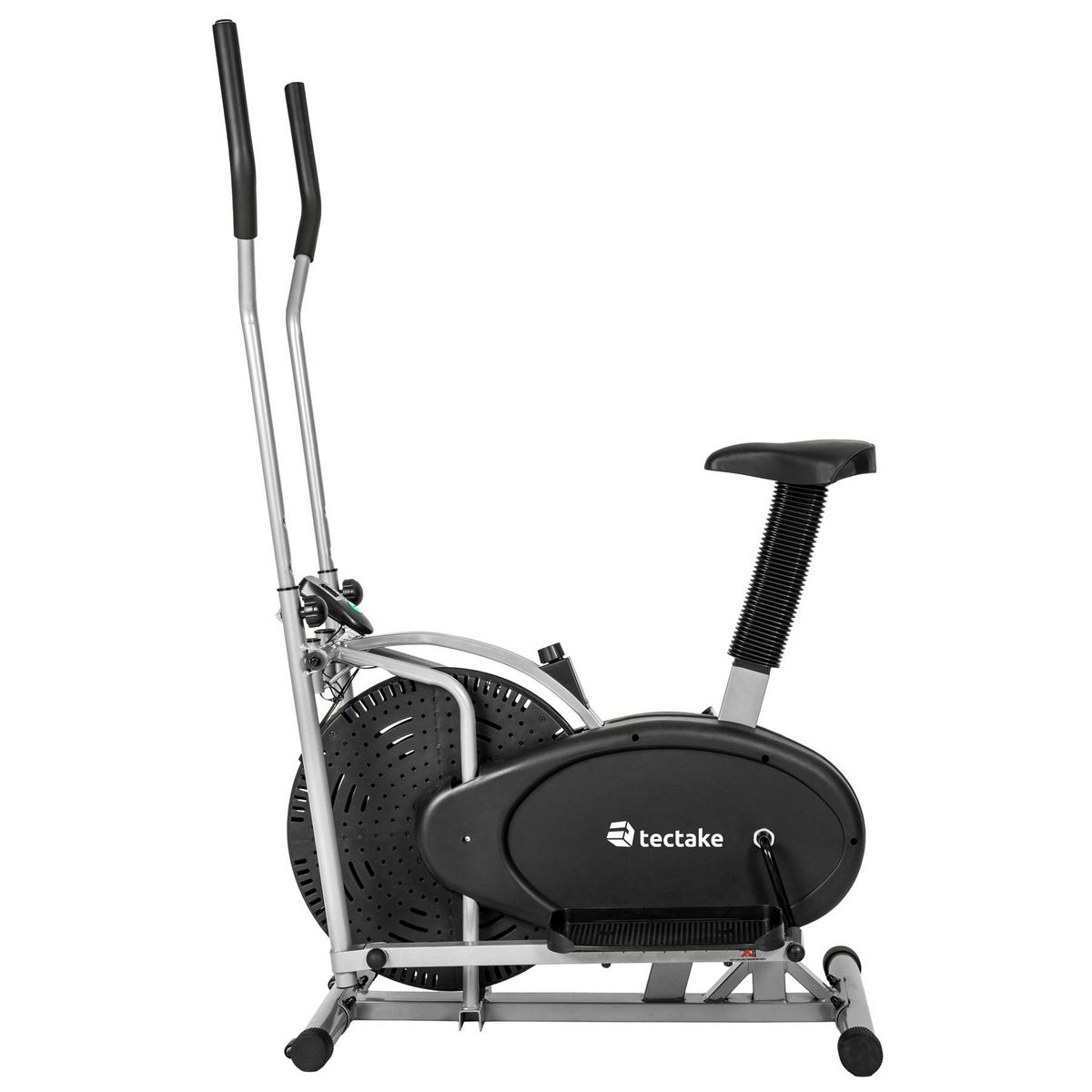 tectake Vélo elliptique avec écran lCD, cross trainer, home trainer 2-en-1 réglable noir