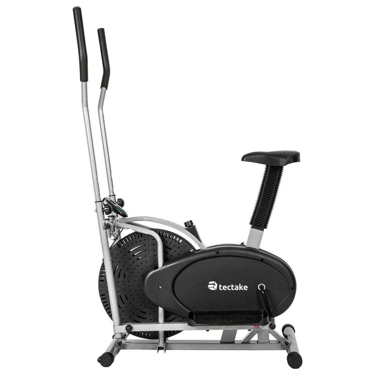 tectake Vélo elliptique avec écran lCD, cross trainer, home trainer 2-en-1 réglable noir