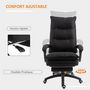 Voir la diapositive 6 : HOMCOM Fauteuil de bureau direction massant hauteur réglable dossier inclinable repose-pied intégré toile de lin noir
