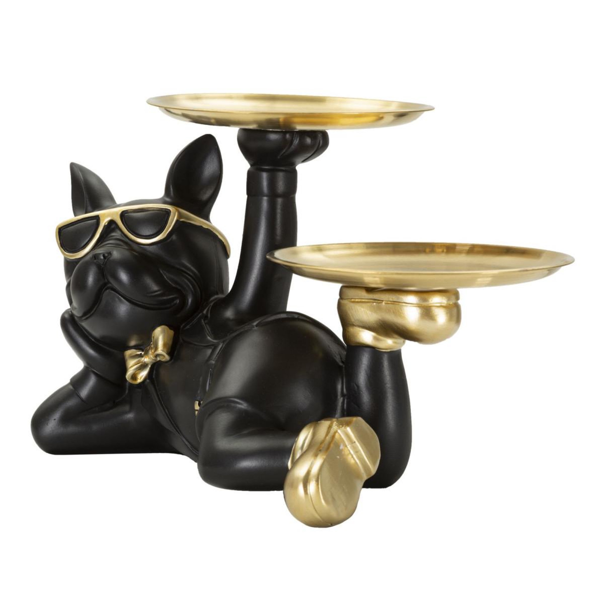 Voir la diapositive 2 : Paris Prix Vide-Poche Statuette Chien  Dog Rover  23cm Noir