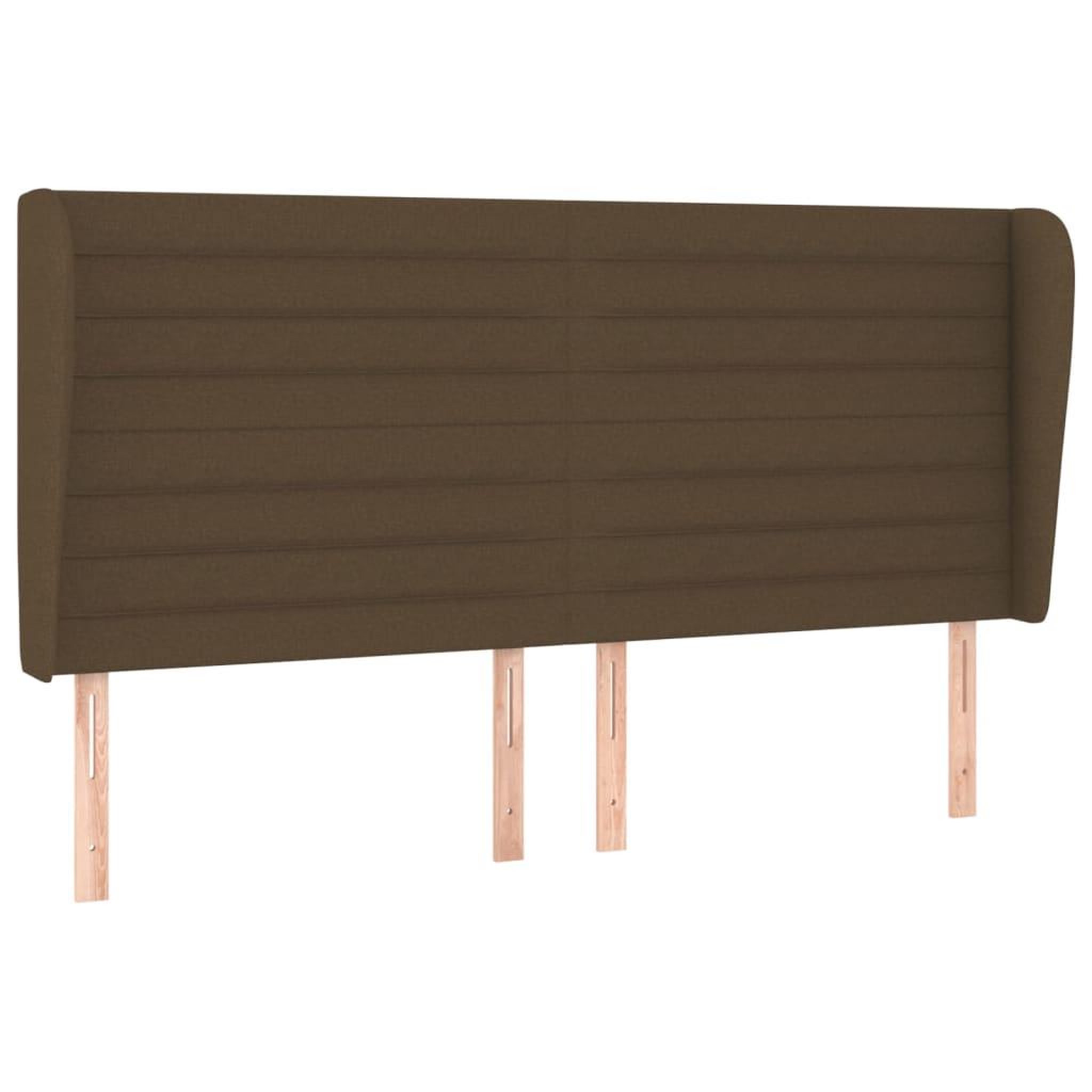 Voir la diapositive 2 : VIDAXL Tete de lit avec oreilles Marron fonce 203x23x118/128 cm Tissu