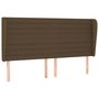 Voir la diapositive 2 : VIDAXL Tete de lit avec oreilles Marron fonce 203x23x118/128 cm Tissu