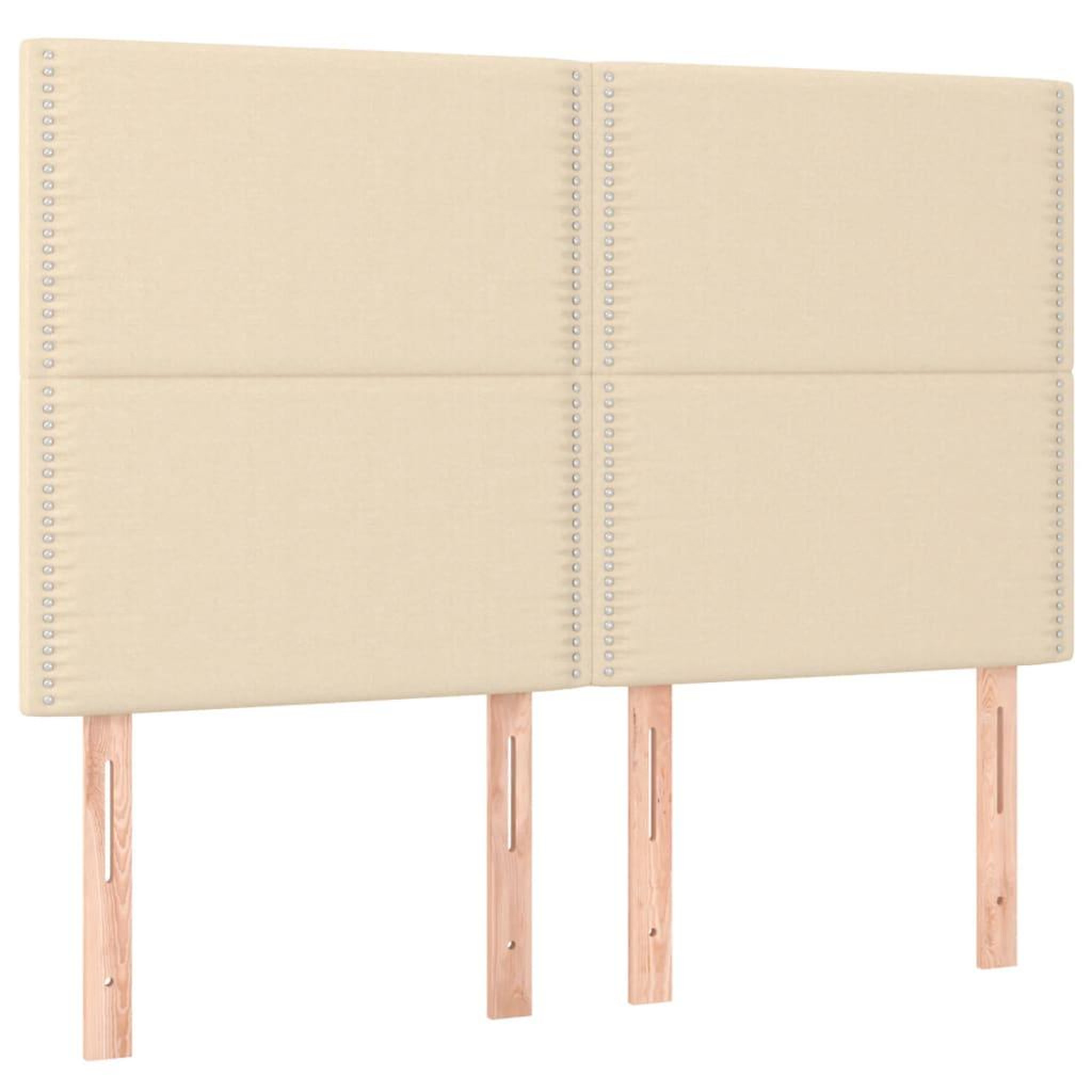 Voir la diapositive 2 : VIDAXL Tetes de lit 4 pcs Creme 72x5x78/88 cm Tissu