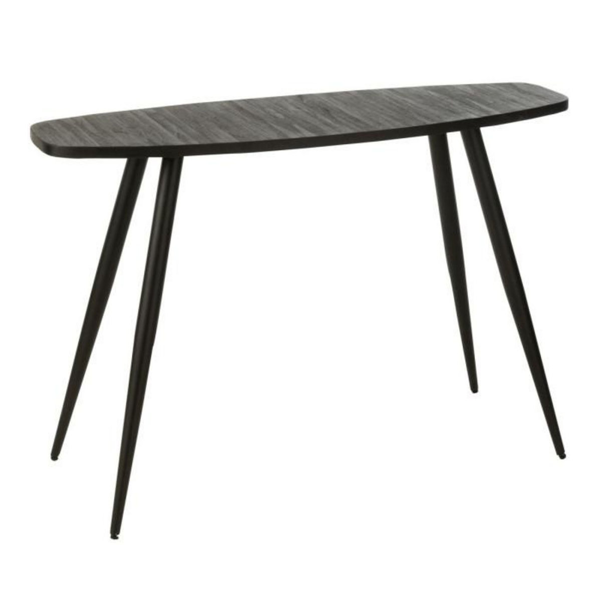Paris Prix Console Ovale en Bois  Teck  120cm Noir