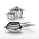 ELO Lot de 3 Poêles 24/28/32 cm et 2 Faitouts 14/24 cm Elo Profi Therm Platinum