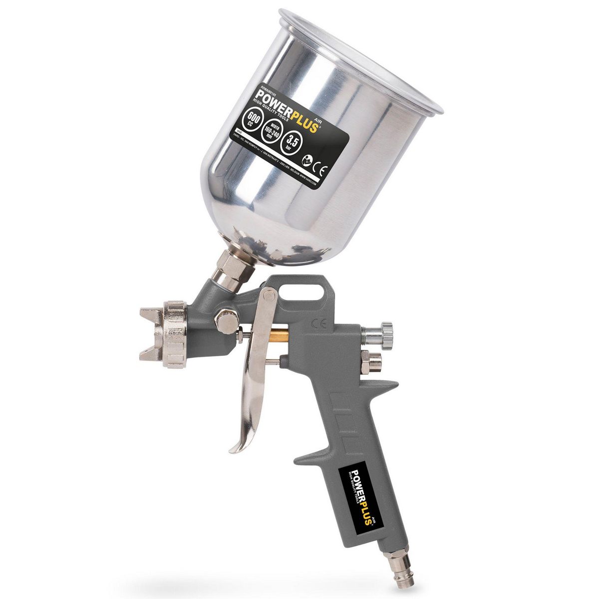POWERPLUS Pistolet peinture pneumatique avec godet haut