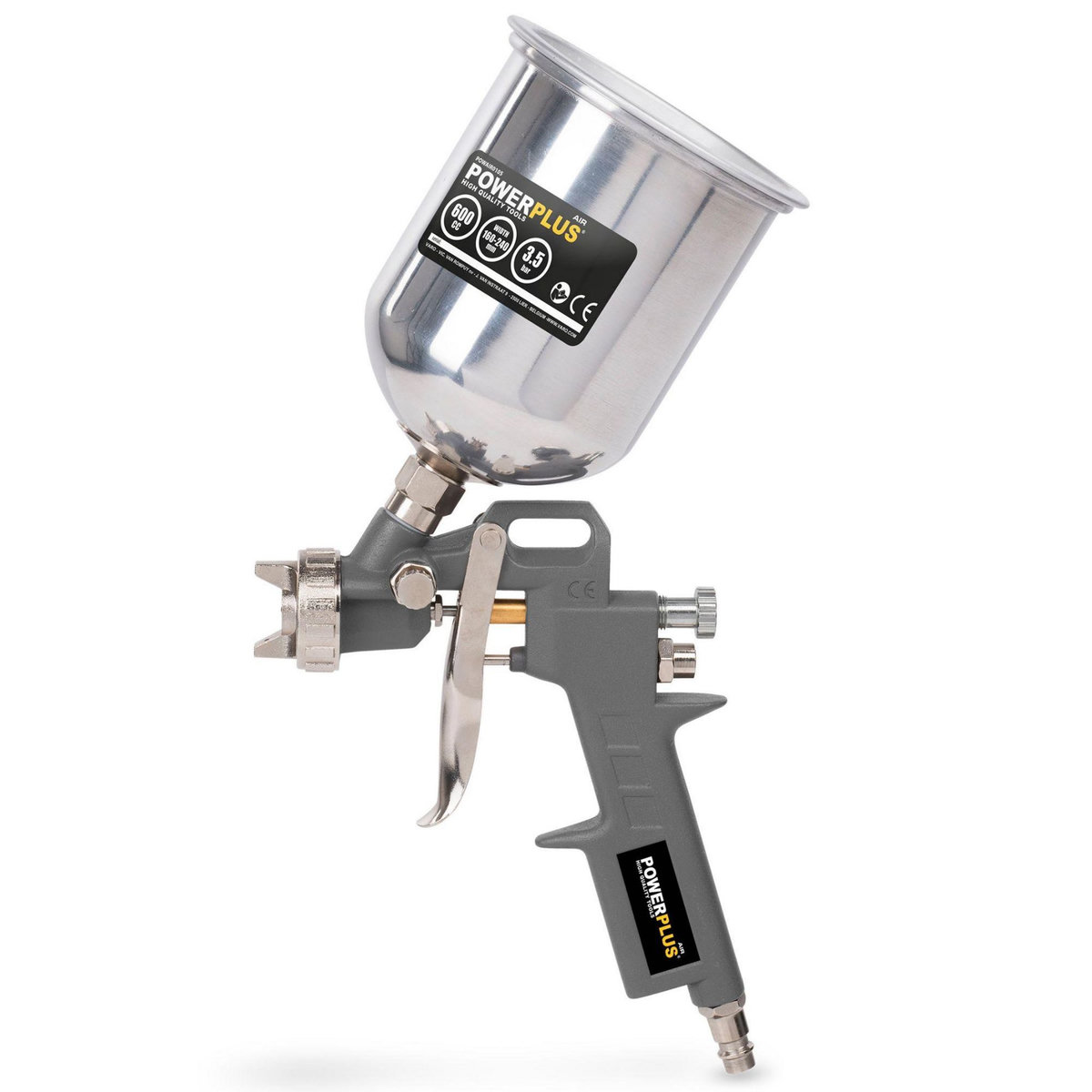 POWERPLUS Pistolet peinture pneumatique avec godet haut