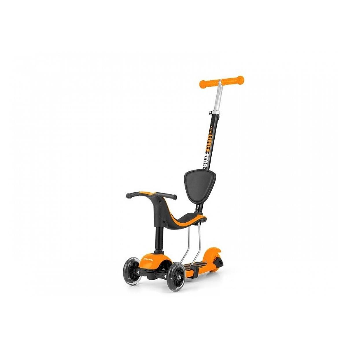 MILLY MALLY Porteur Trottinette 3 en 1 Little Star Orange pour Enfants