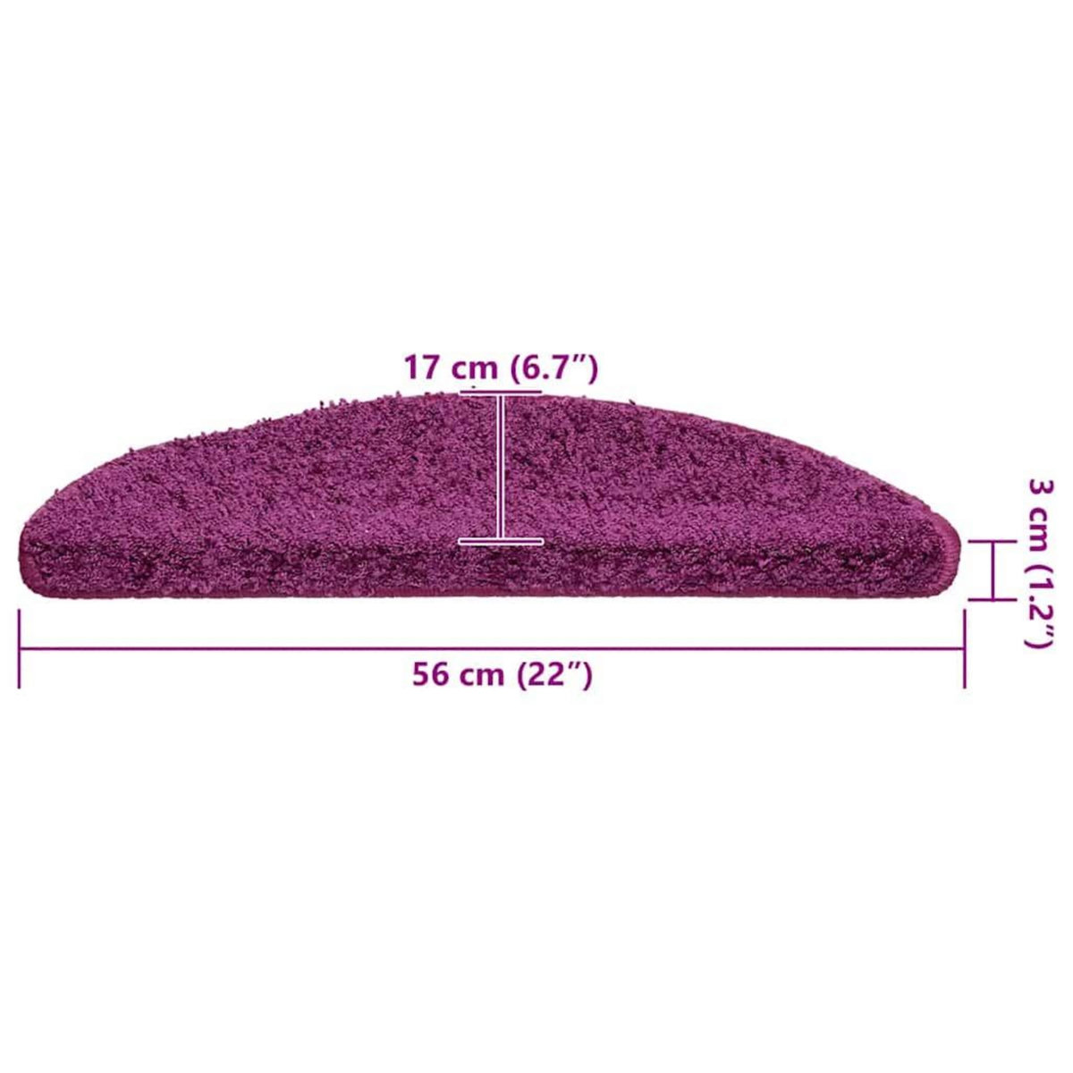 VIDAXL Tapis d'escalier 30 pcs violet 56x17x3 cm
