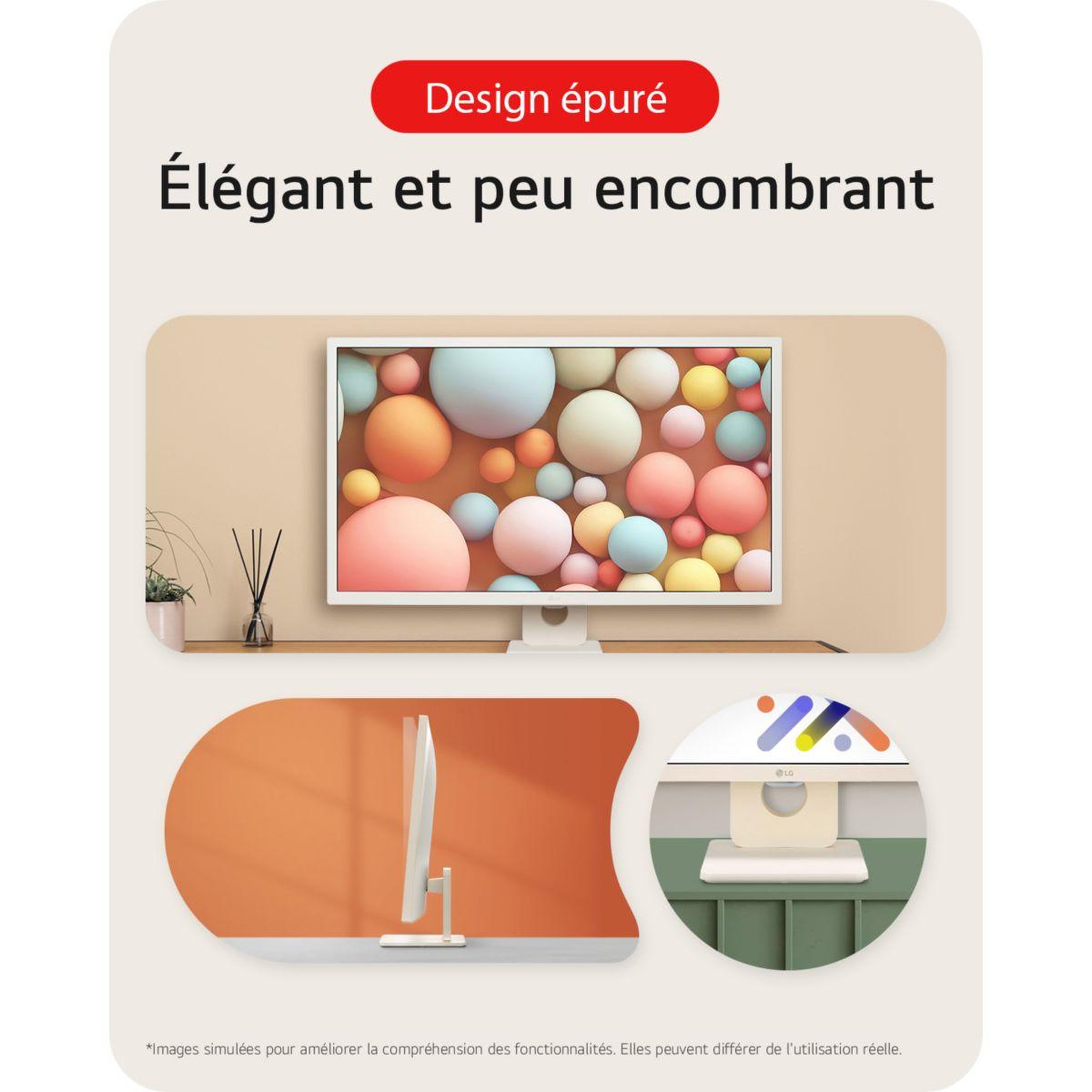 Voir la diapositive 4 : LG Ecran PC Smart Moniteur 32SR50F-W Plat 32'' IPS