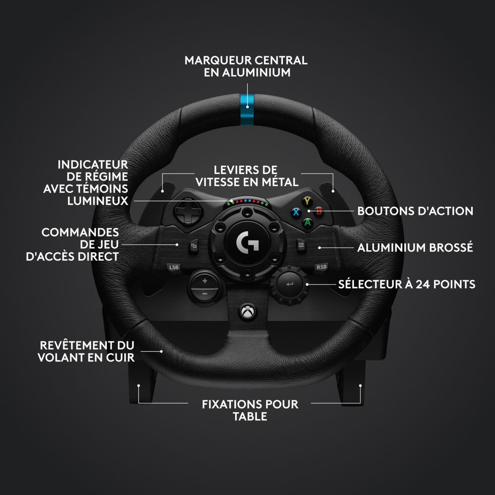 Voir la diapositive 5 : Logitech Volant + levier de vitesses + pédalier g923 se - xbox