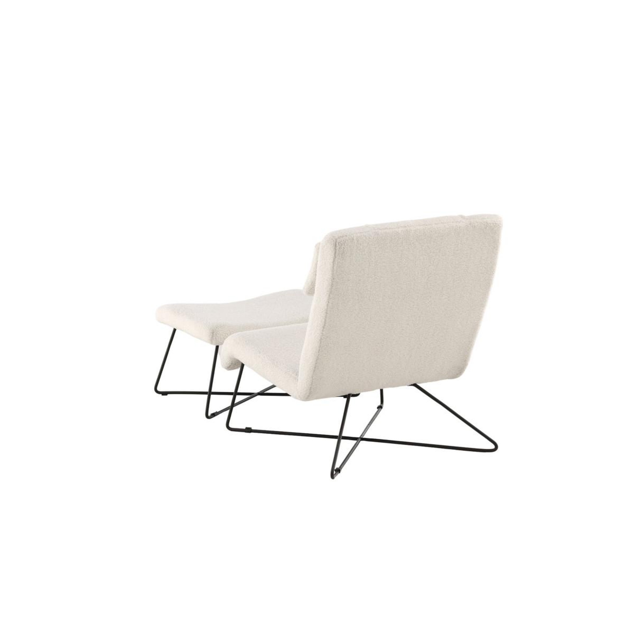 Voir la diapositive 5 : Paris Prix Fauteuil & pouf design bouclette  laconia  88cm blanc