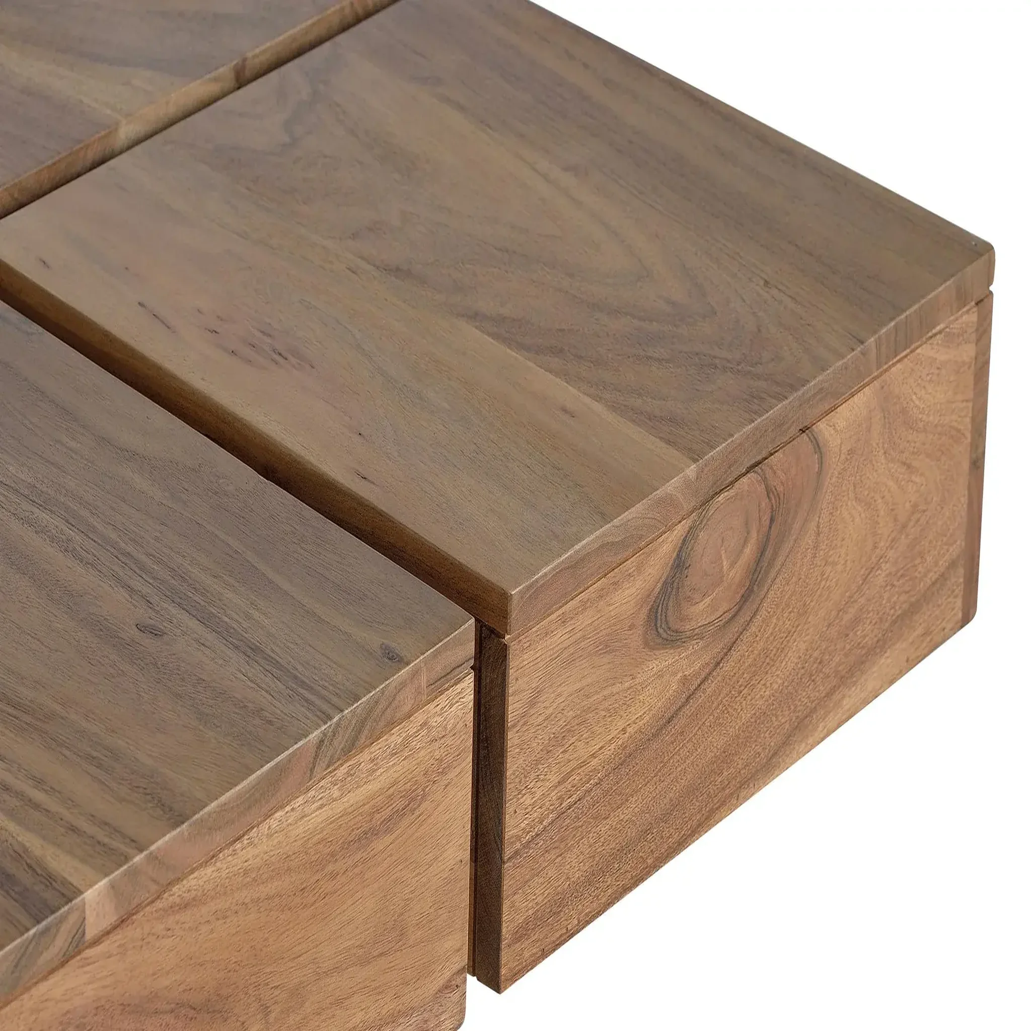 Voir la diapositive 4 : GINER Y COLOMER SL Table basse en bois d'acacia 80 cm style rustique moderne