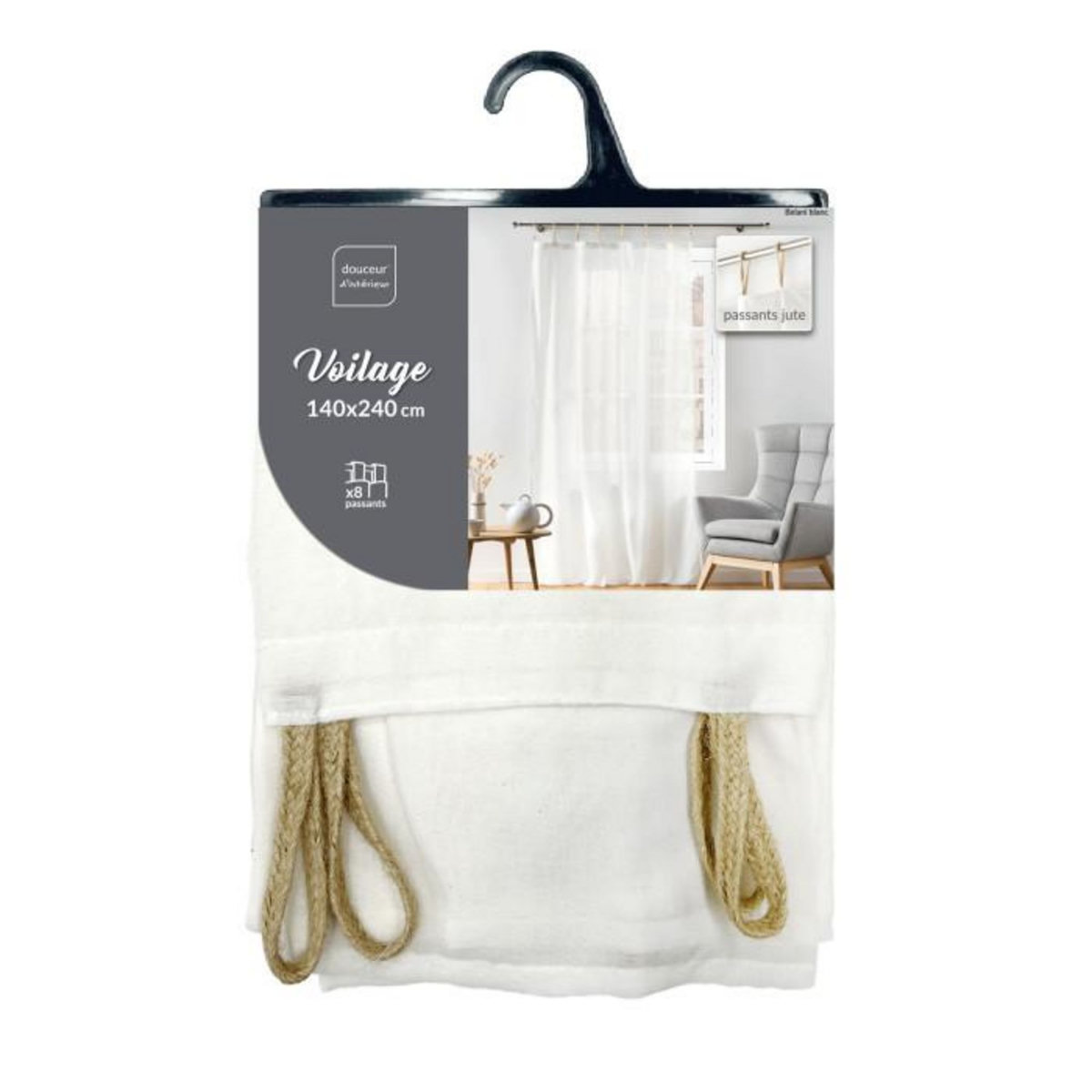 Paris Prix Rideau Voilage à Passants  Belani  140x240cm Blanc