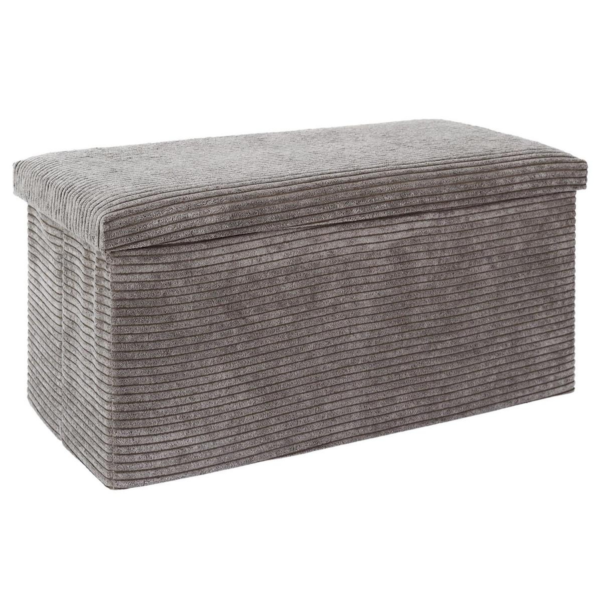 The Home Deco Factory Banc coffre pliable côtelé  scott  76cm taupe