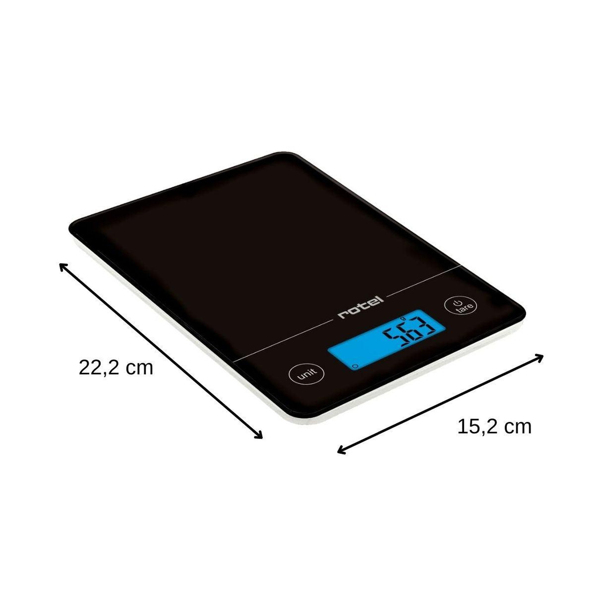 Voir la diapositive 3 : Rotel Balance de cuisine noir électronique écran tactile rotel