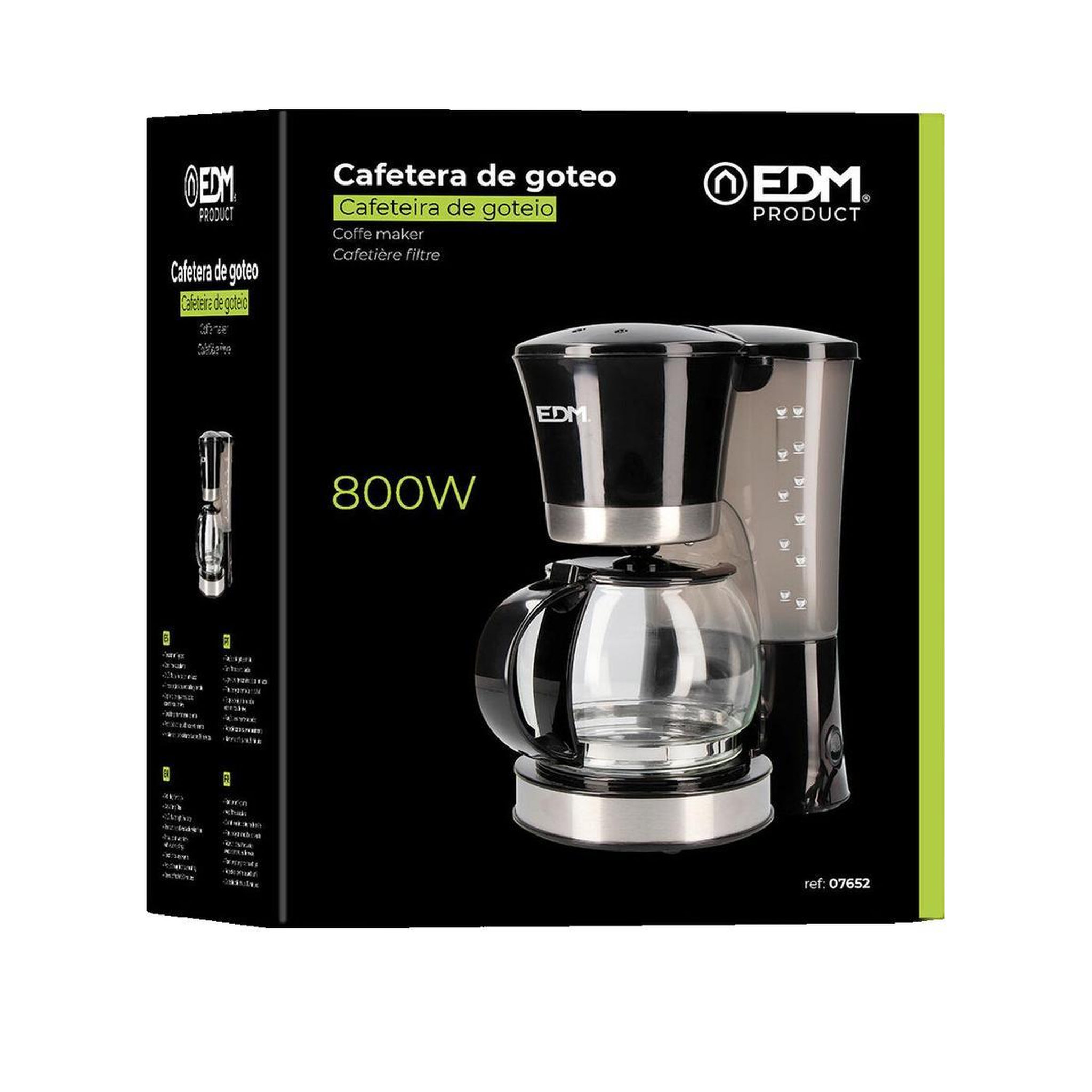 Voir la diapositive 2 : EDM Cafetière classique edm modèle 8425998076523 noir