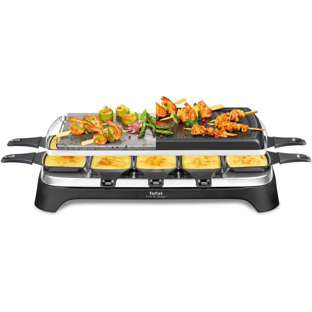 TEFAL Raclette RE45A812 Pierrade 3 en 1