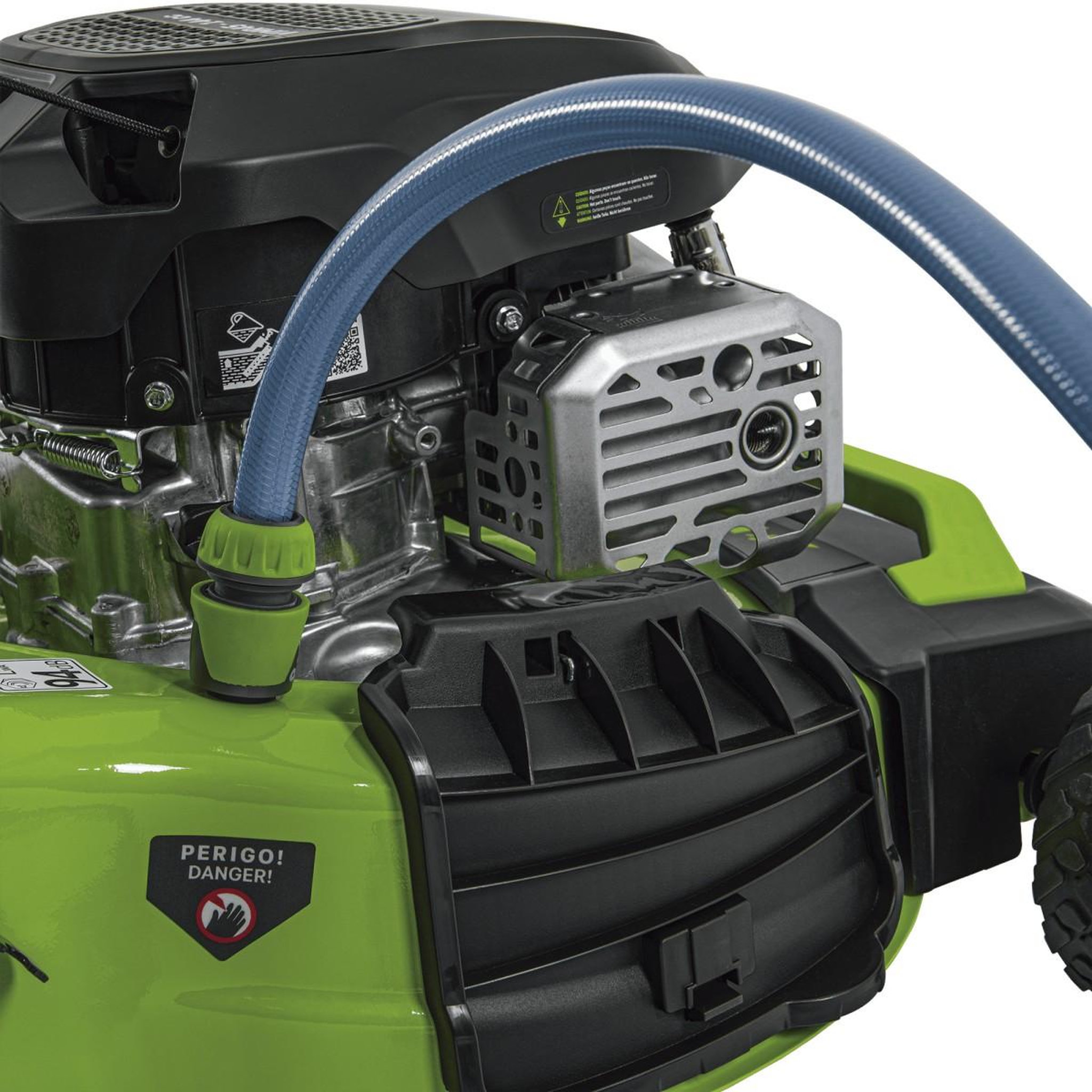 Voir la diapositive 5 : VITO Tondeuse à gazon thermique 5.5 cv 190cc moteur 4t essence coupe 51cm bac 60l mulching 7 hauteurs 25 à 75mm entretien jardin vito