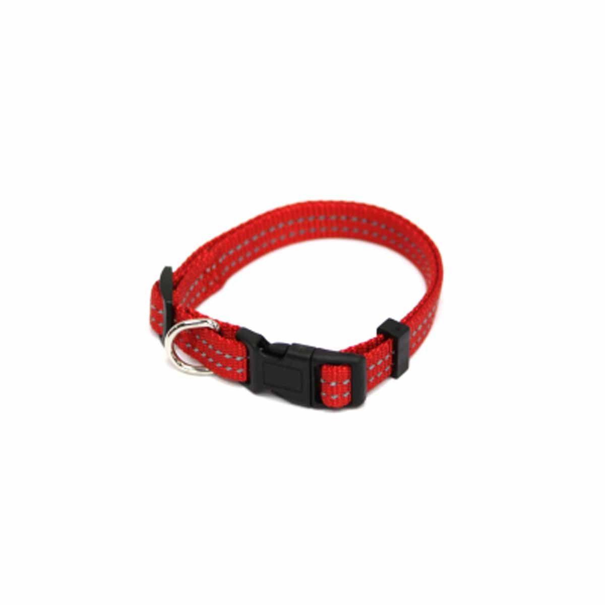 HOMEA Collier réglable  coutures réfléchissantes  45cm rouge