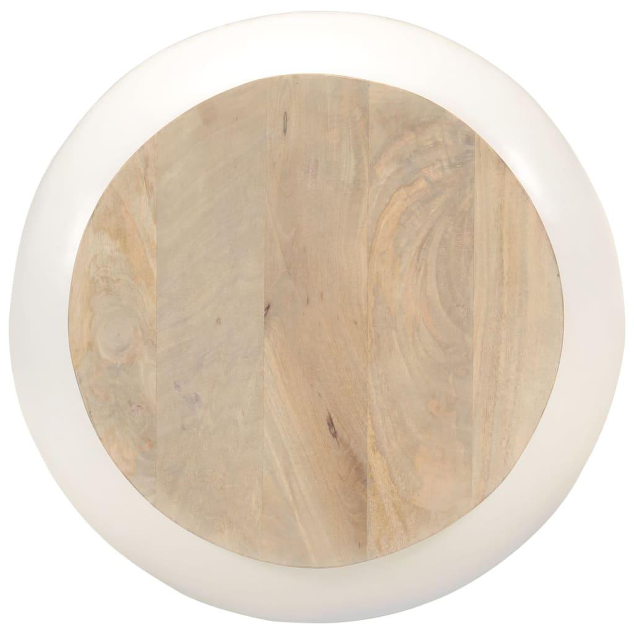Voir la diapositive 3 : VIDAXL Table basse blanc 51x51x27 cm bois de manguier massif