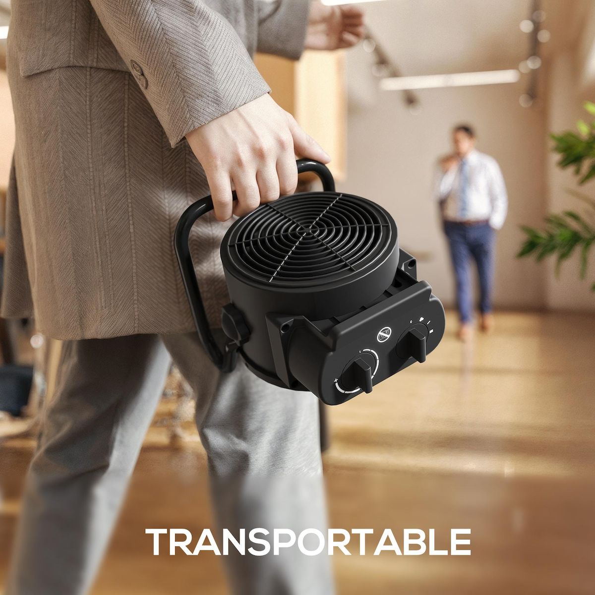 HOMCOM Chauffage d'appoint portable céramique PTC soufflant oscillant réglable 2000W noir