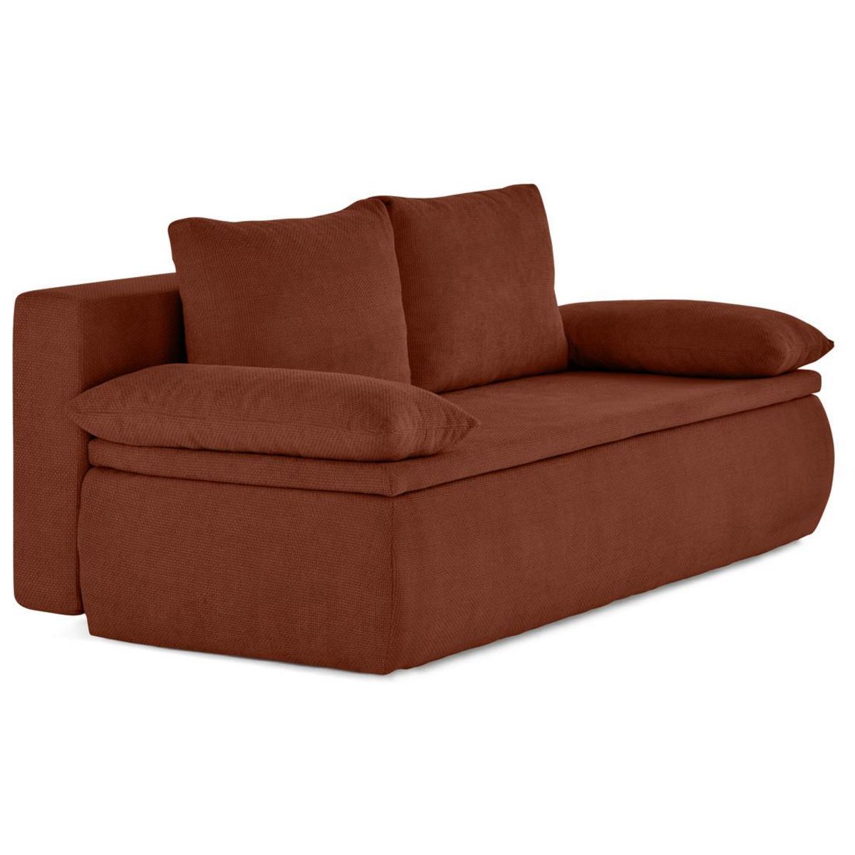 BEST MOBILIER Kurt - canapé 3 places convertible avec coffre en velours texturé