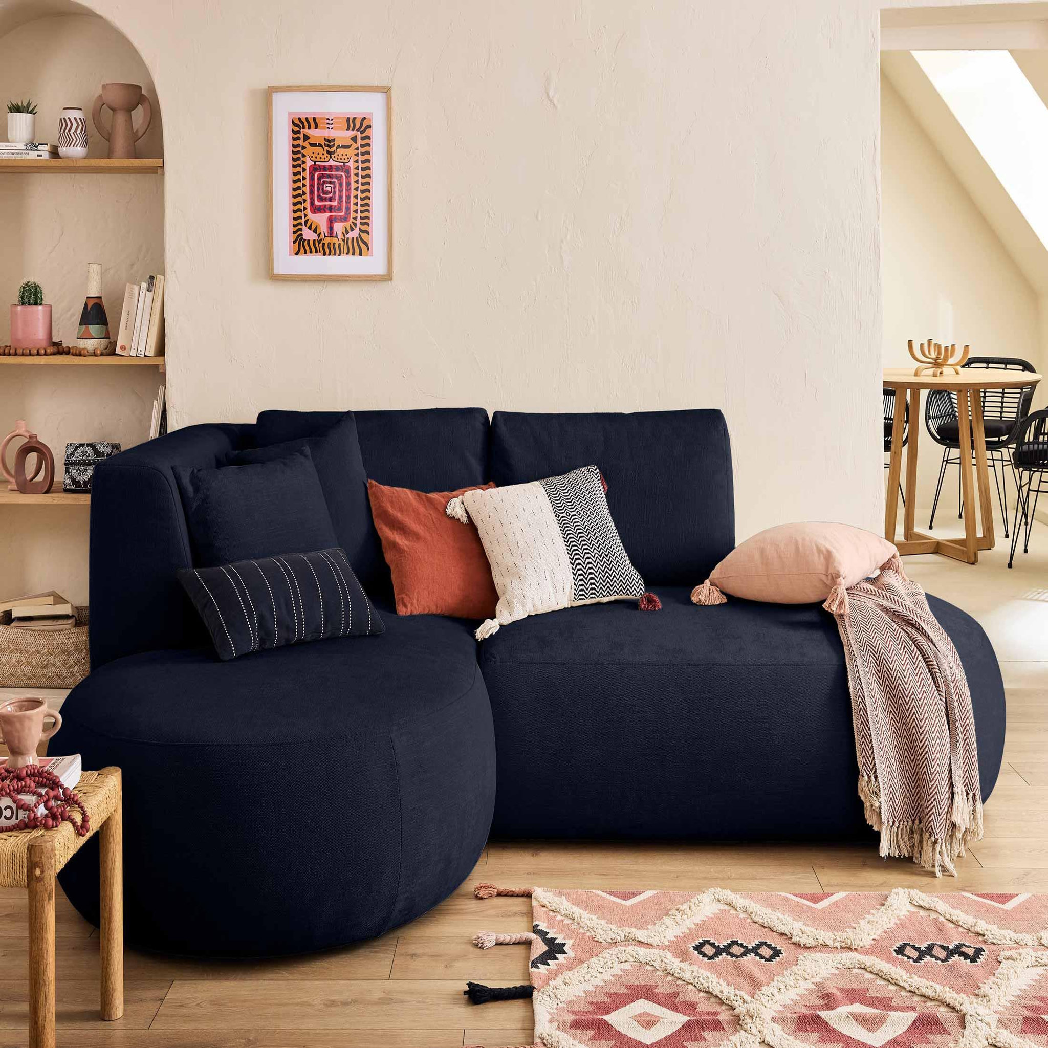 Voir la diapositive 2 : LISA DESIGN Santorini - module d'assise droit - en tissu texturé