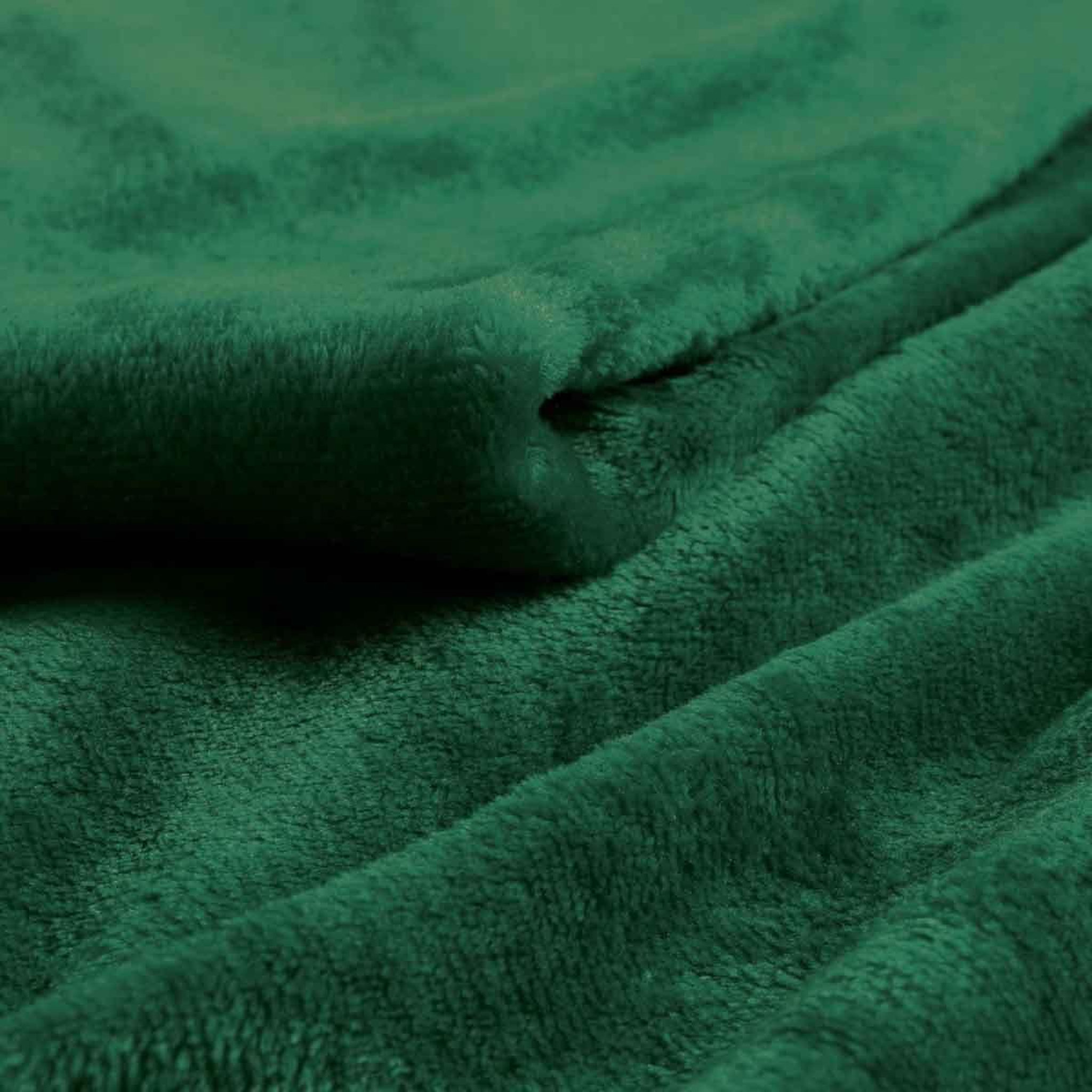 Voir la diapositive 2 : Douceur d'Intérieur Plaid uni en flanelle  flanou  125x150cm vert