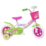 Vélo enfant - Modèle 10'' Fille Pink Bloom pour enfant de 75/90 cm avec stabilisateurs à molettes - Panier avant et roues batons