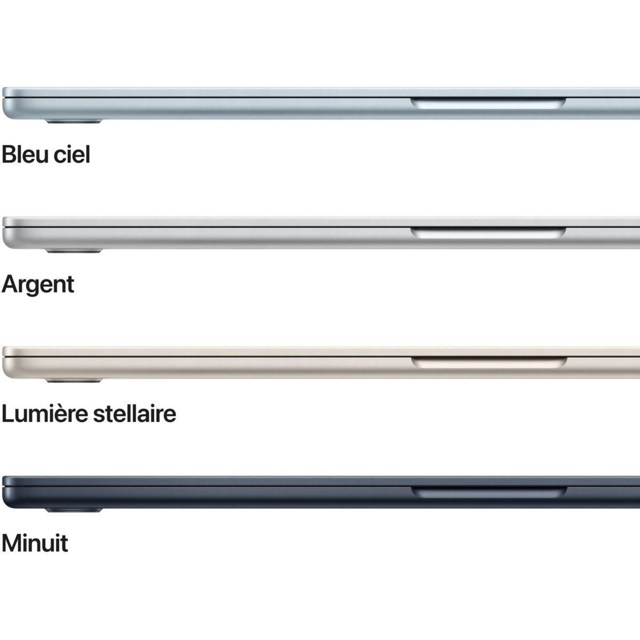 Voir la diapositive 3 : APPLE Ordinateur Apple Air 15  Puce M4 CPU 10 / GPU 10 coeurs Mémoire RAM 16Go Stockage 256Go SSD Retina Lumière stellaire