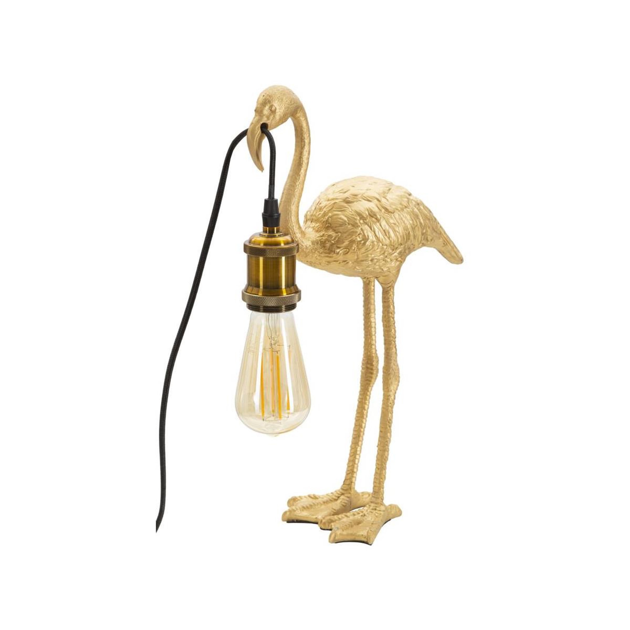 Paris Prix Lampe à poser en résine  flamant rose  39cm or