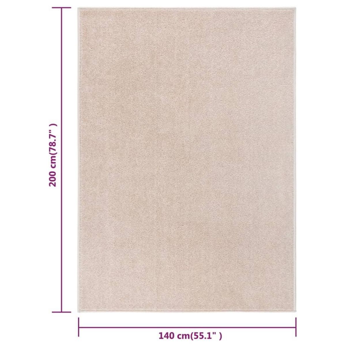 VIDAXL Tapis a poils courts 140x200 cm Beige fonce