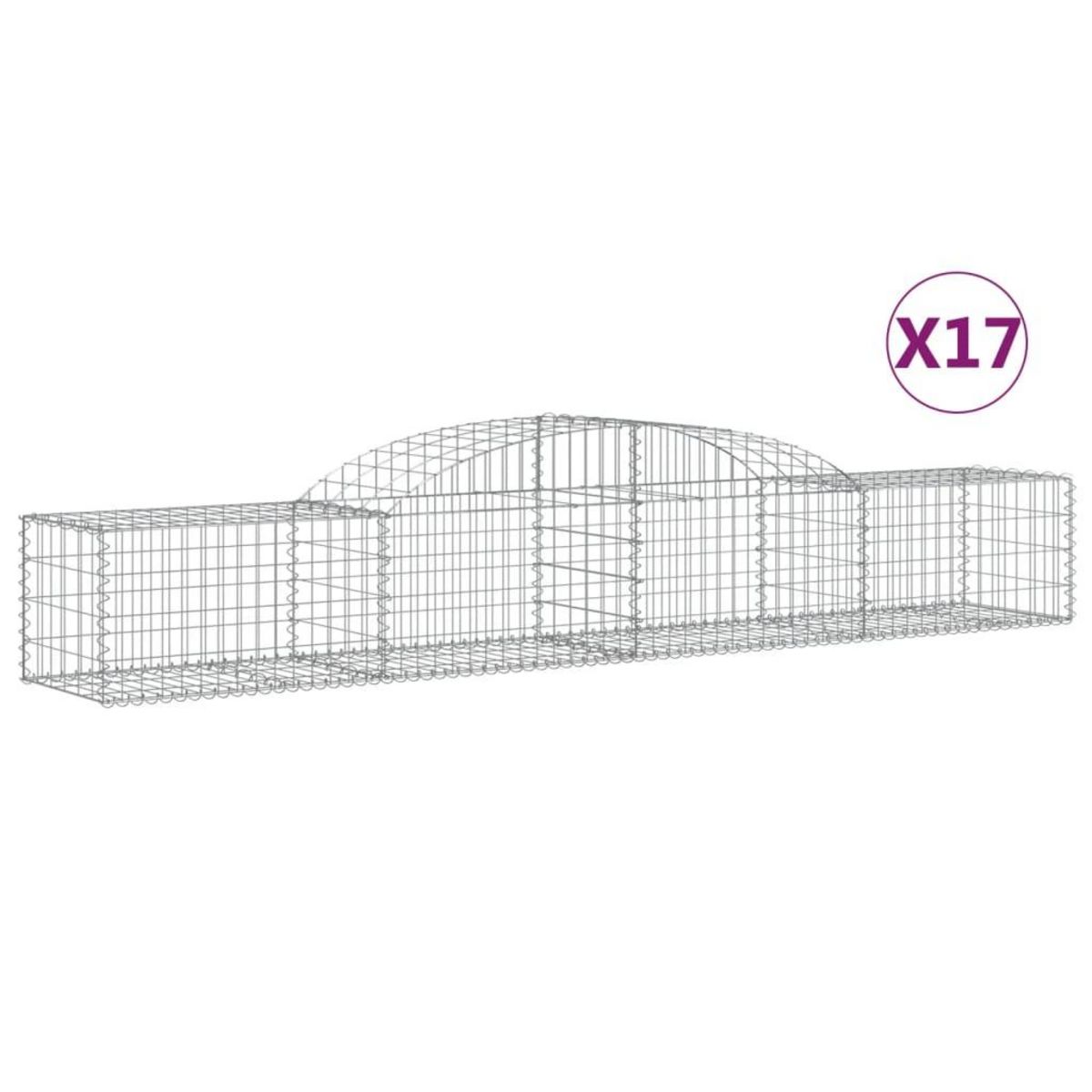 VIDAXL Paniers a gabions arques 17 pcs 300x50x40/60 cm fer galvanise