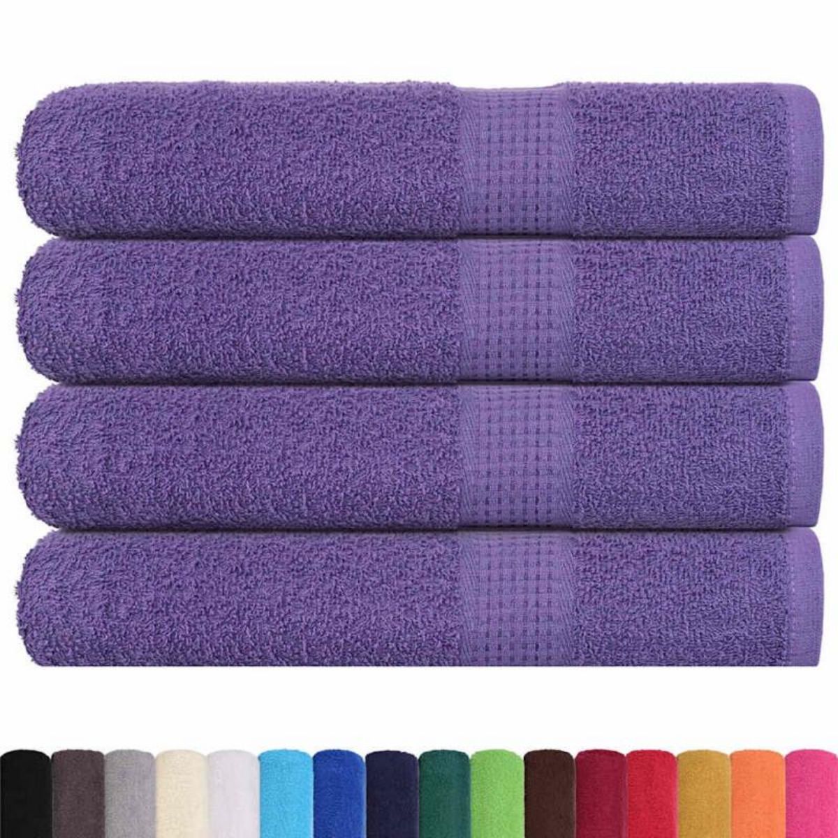 VIDAXL Serviettes de sauna 4 pcs violet 80x200 cm 360 g m² 100% coton
