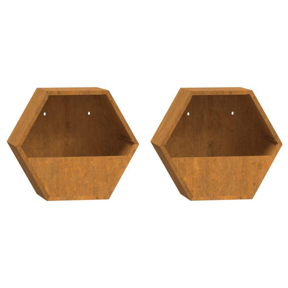 VIDAXL Jardinieres murales 2 pcs Rouille Acier corten 30x10x25 cm