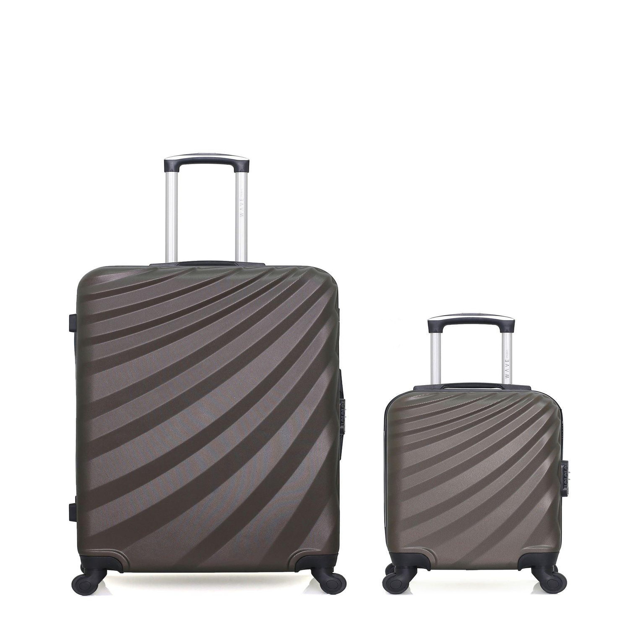 WAVE PARIS WAVE PARIS - LOT DE 2 - Valises grand format et cabine XXS DANUBE. Coloris disponibles : Orange, Bleu, Rouge, Gris