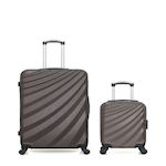 WAVE PARIS WAVE PARIS - LOT DE 2 - Valises grand format et cabine XXS DANUBE. Coloris disponibles : Bleu, Rouge, Orange, Beige, Gris, Rose