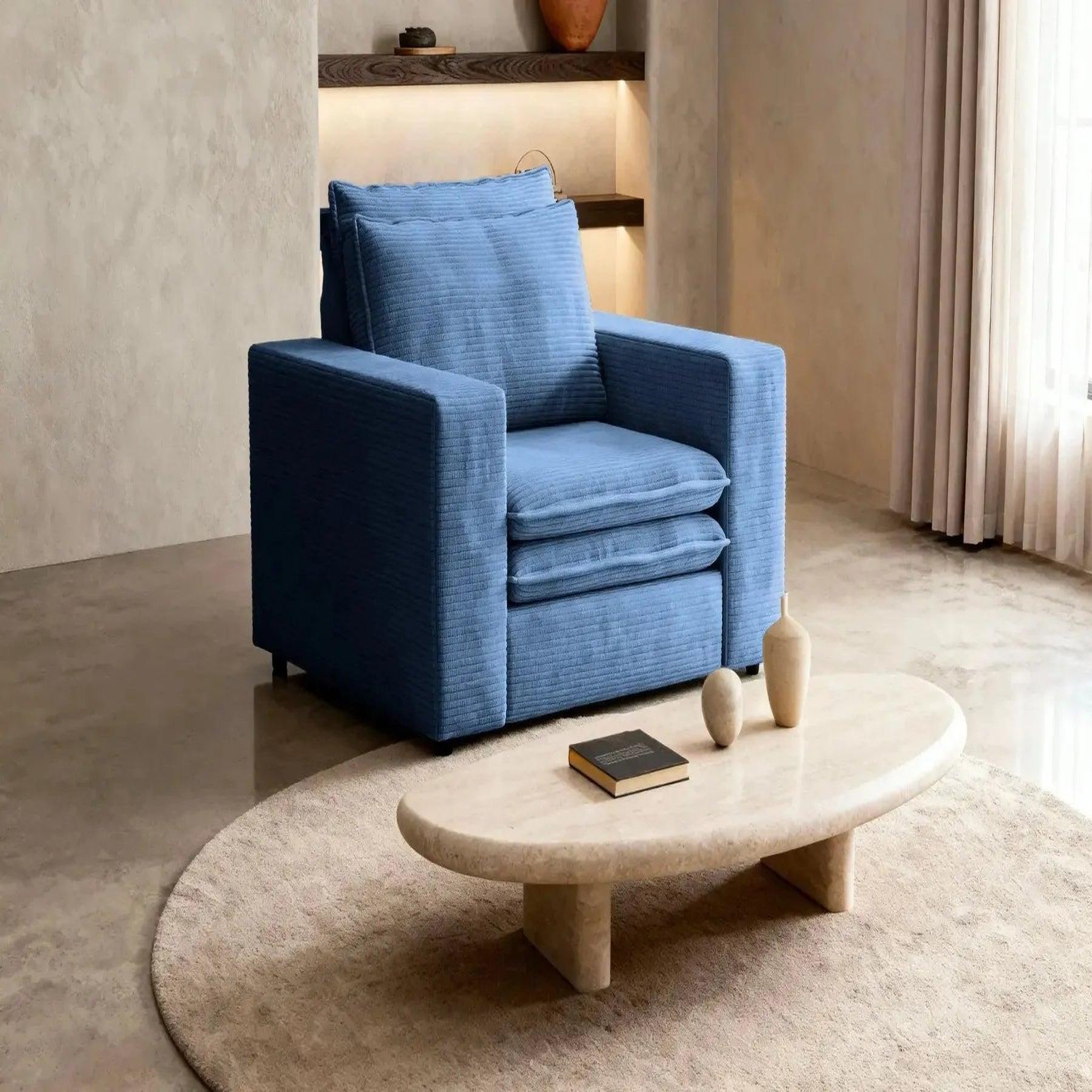 Voir la diapositive 2 : CASANOVA PARIS Oscar - fauteuil en velours côtelé