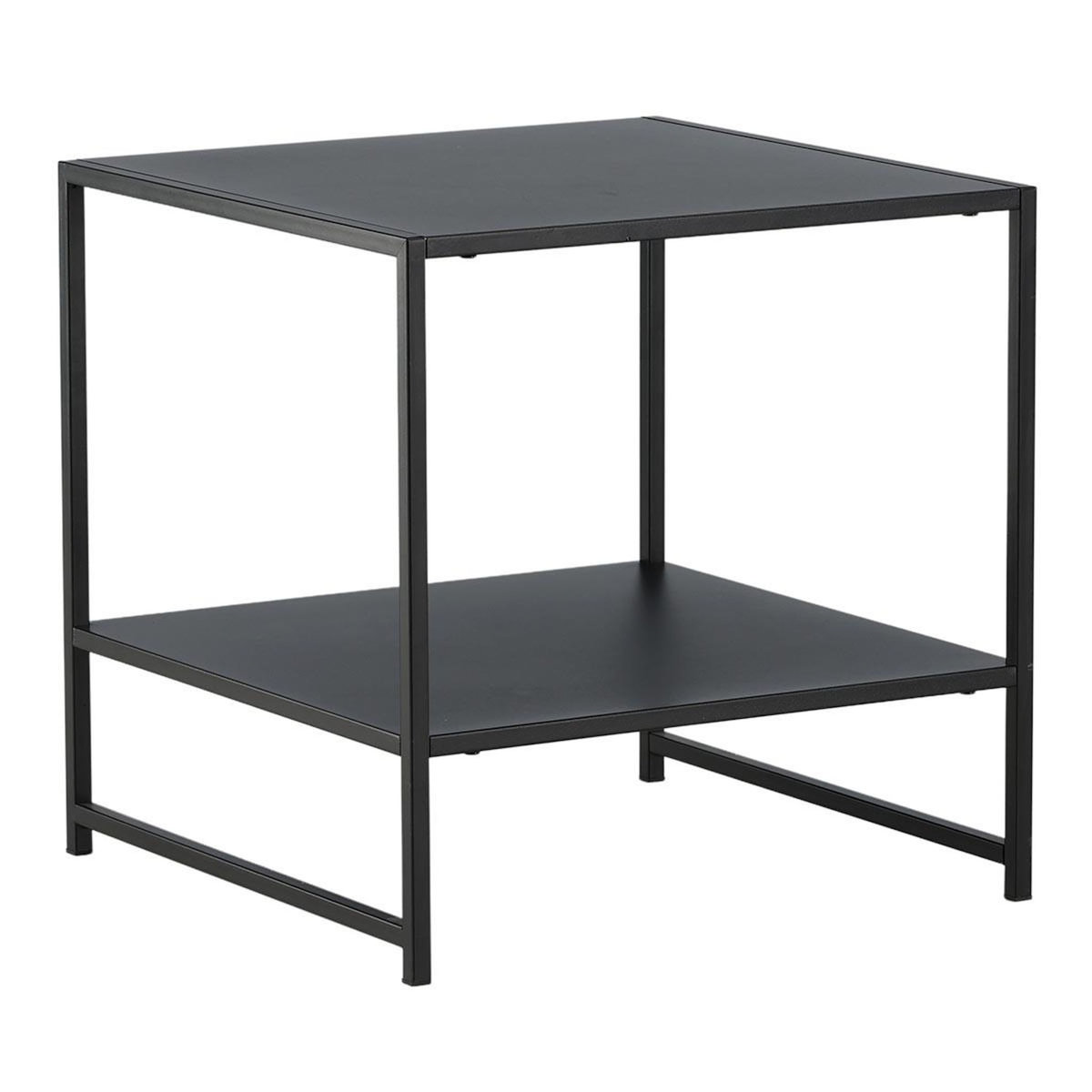 Paris Prix Table d'Appoint Avec Étagère  Staal  50cm Noir